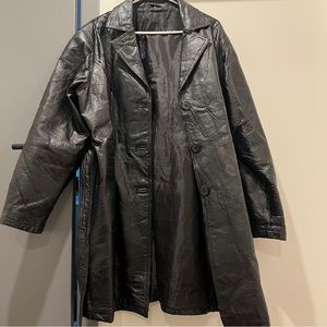 Vintage faux leather trench coat